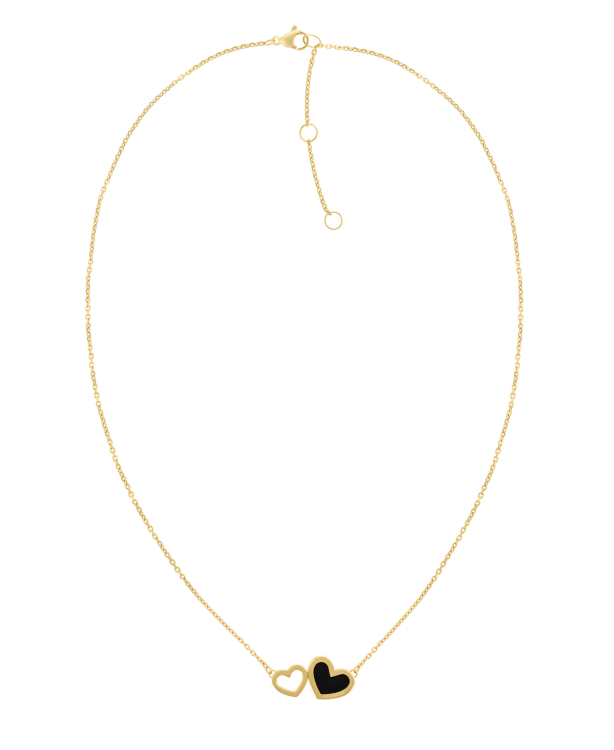 Enamel Heart Necklace in 18K Carnation Gold Plated - Silver