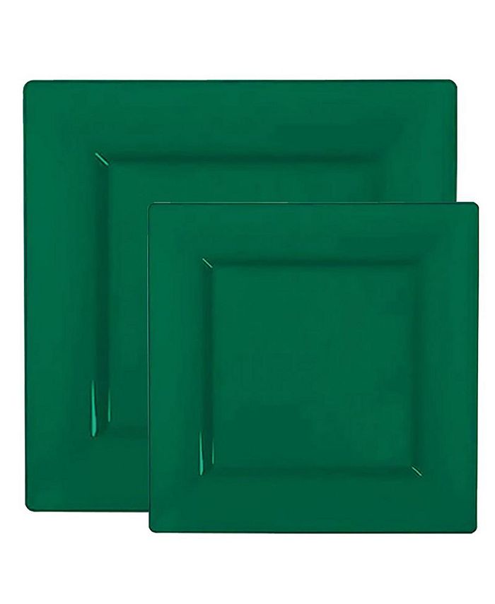 Smarty Had A Party Hunter Green Square Plastic Plates Dinnerware Value