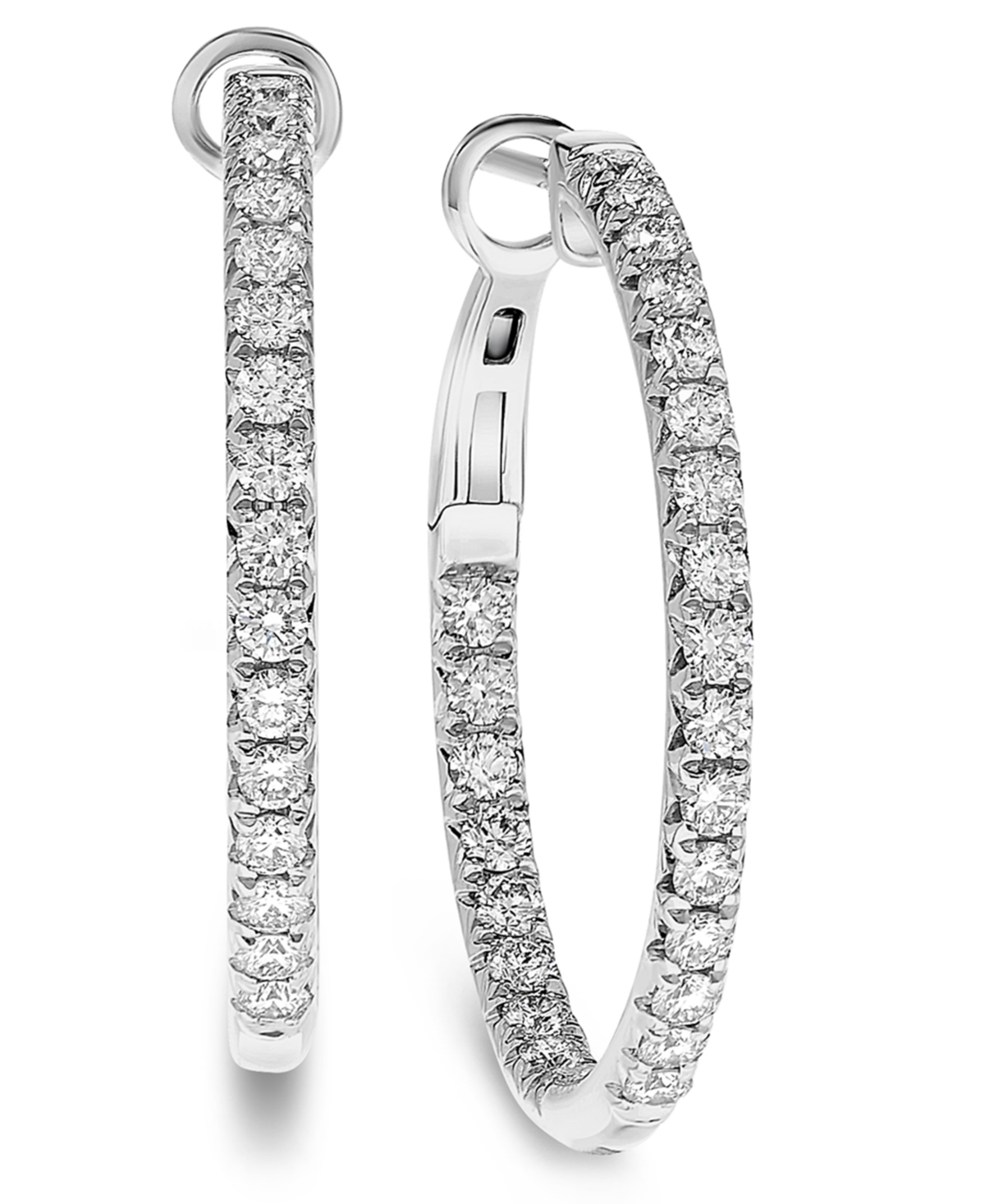 Diamond In & Out Hoop Earrings (1 ct. t.w.) in 14k Gold