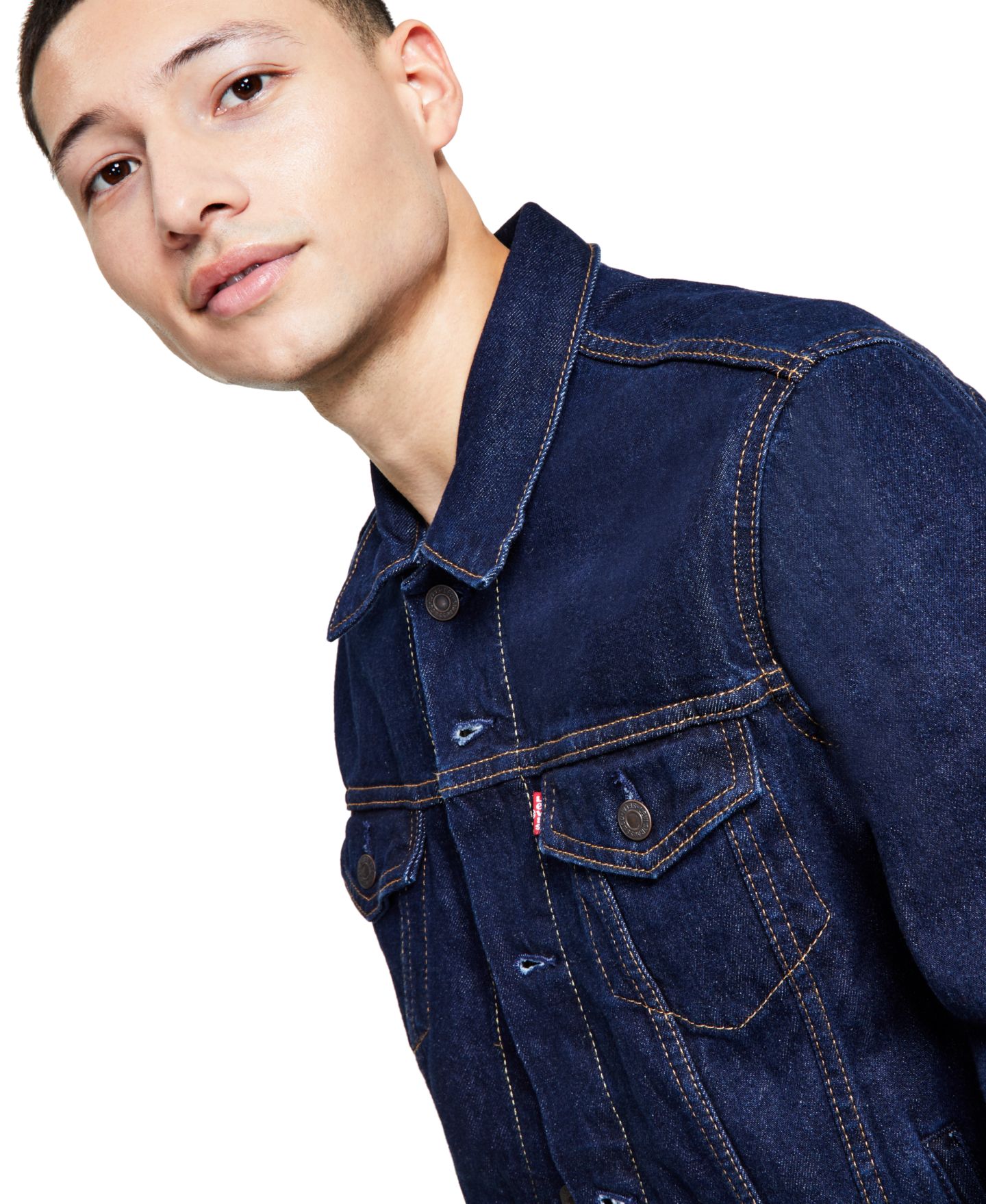 Мужская куртка Levi's Regular-Fit Non-Stretch Denim Trucker, цвет: Rinse — фото 2