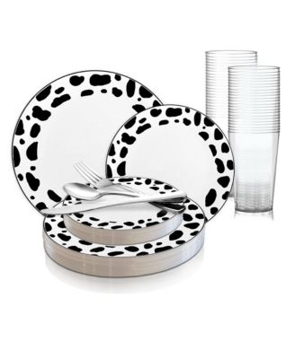 Smarty Had A Party White with Black Dalmatian Spots Round Disposable ...