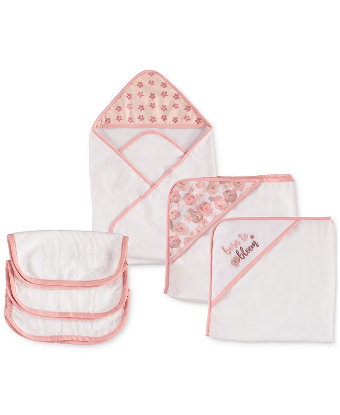 Chickpea Baby Girls Hooded Bath Towel and Washcloths, 6 Piece Set Macy's