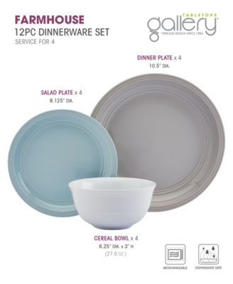 Farmhouse Multicolor  12 Pc. Dinnerware Set, Service for 4