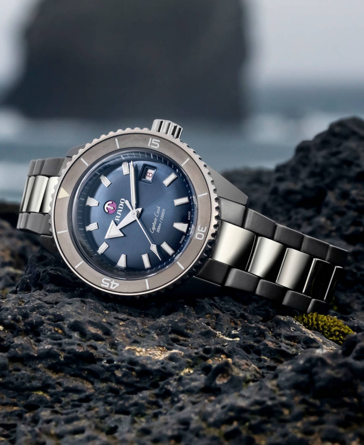 Shop Rado Men's Swiss Automatic Captain Cook Diver Silver Ceramic Bracelet Watch 43mm In No Color