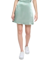 Calvin Klein Women's X-Fit A-Line Satin Mini Skirt - Jadeite