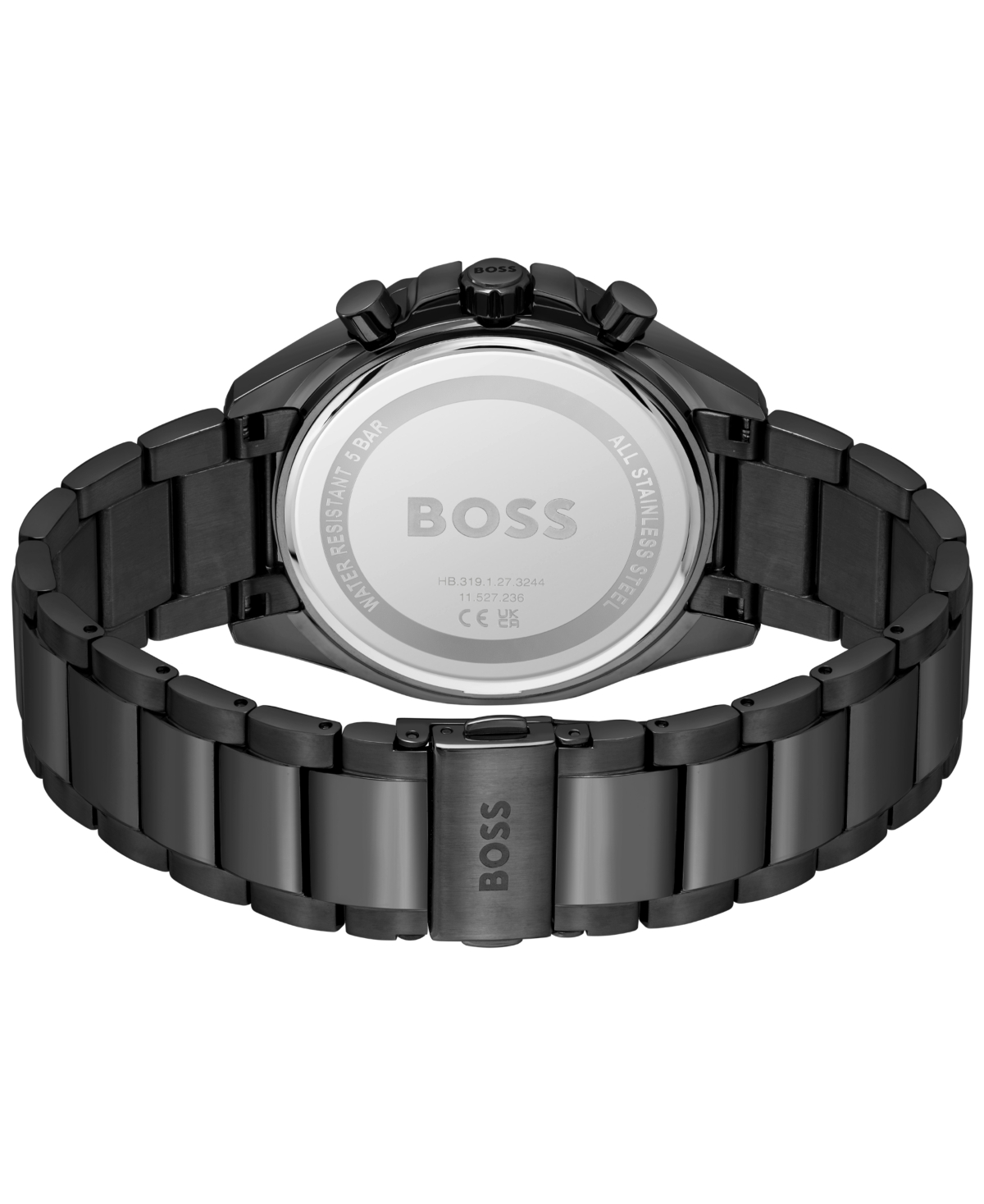 Hugo Boss Men's Cloud Quartz Chronograph Ionic PlatedSteel Watch 43mm - Black