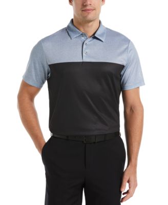 PGA TOUR - Men's Athletic-Fit Airflux Birdseye Block Print Short Sleeve Golf Polo Shirt