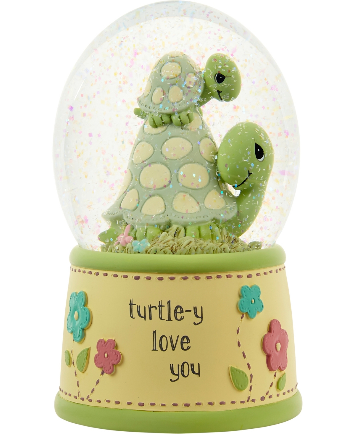 222102 Turtle-y Love You Resin and Glass Musical Snow Globe - Multicolored