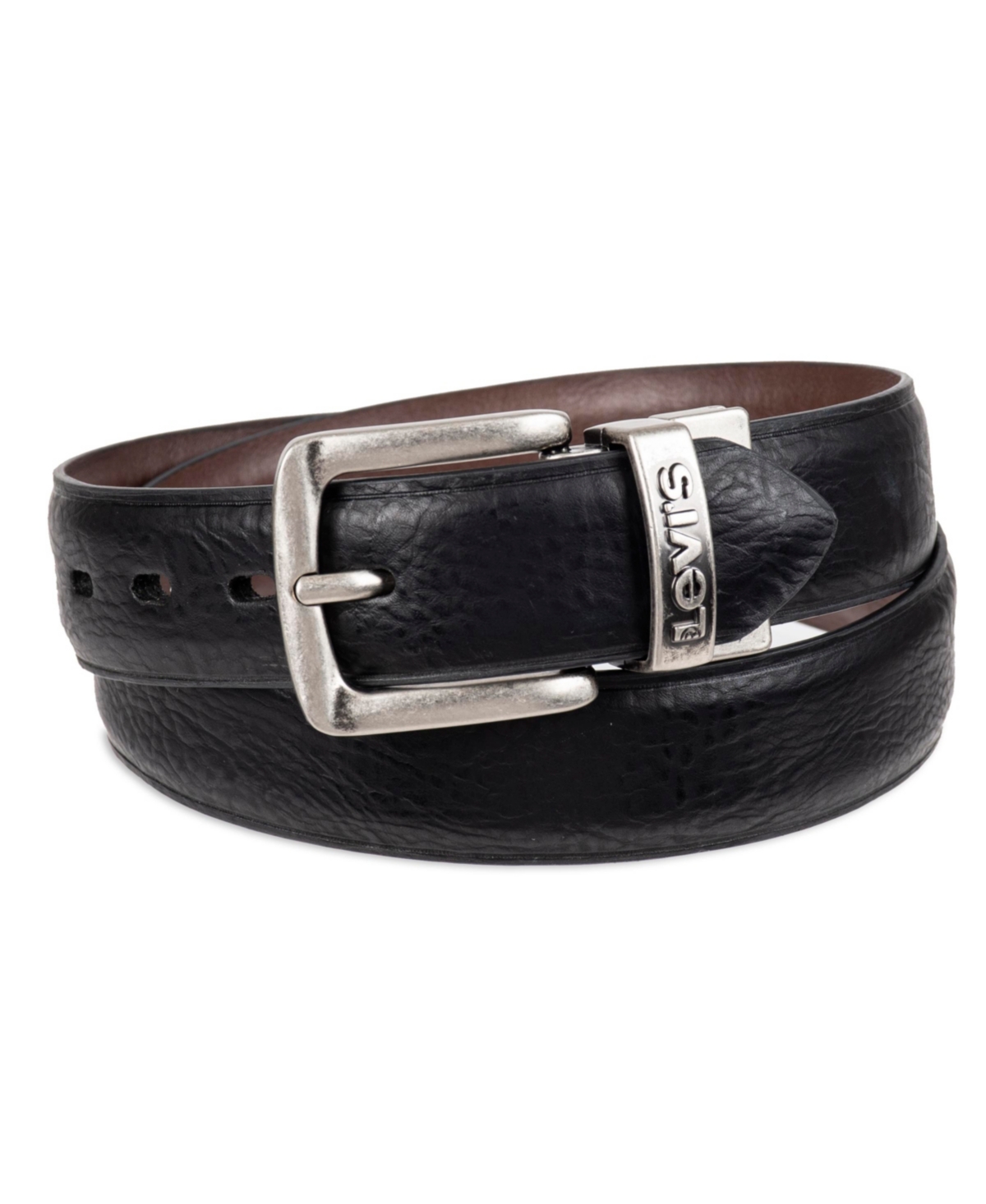 Levi's Kids' Big Boys Two-in-one Reversible Stretch Jean Belt In Black/brown