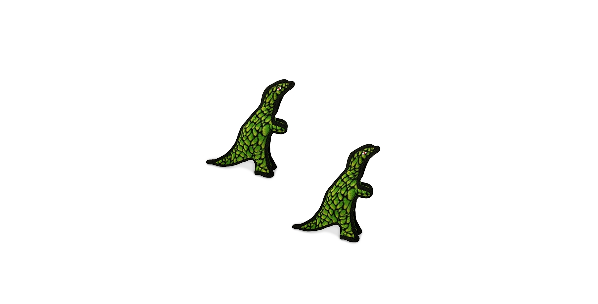 Jr Dinosaur TRex, 2-Pack Dog Toys - Open Green