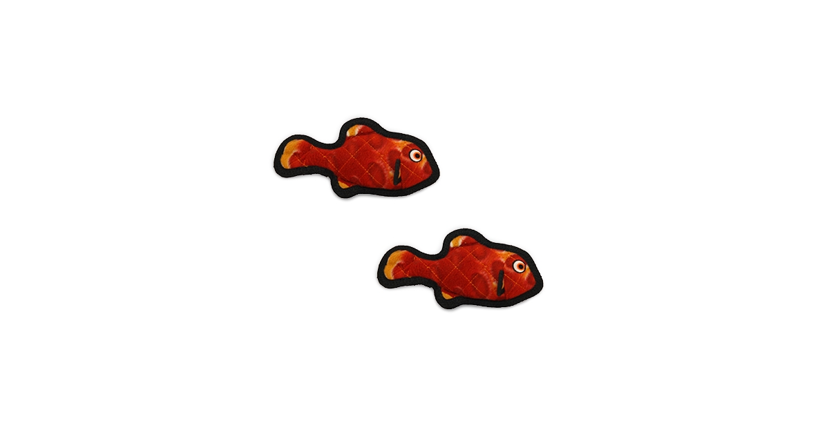 Ocean Creature Jr Fish Red, 2-Pack Dog Toys - Red
