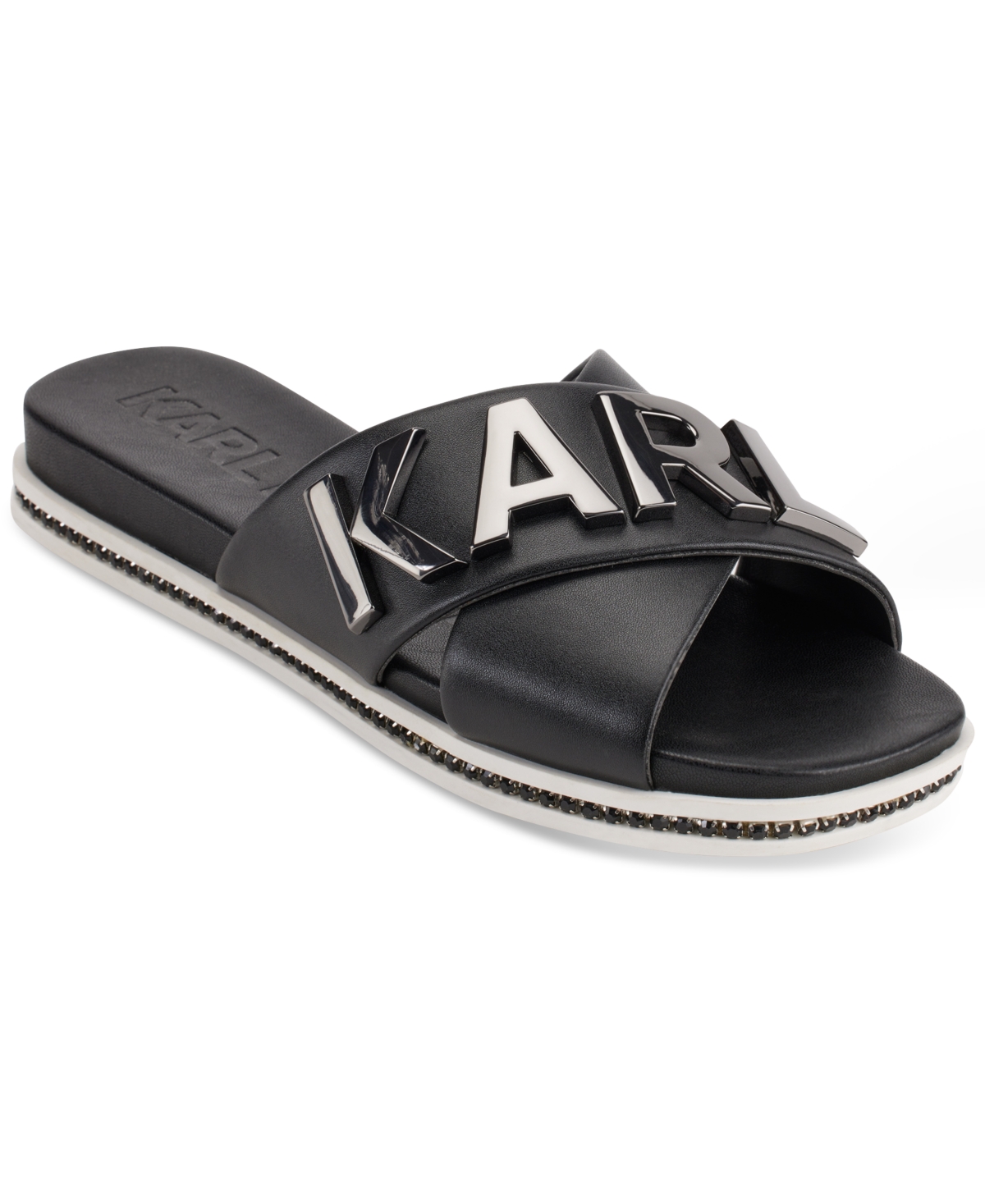 Karl Lagerfeld Women's Janie Crisscross Embellished Slide Sandals In ...