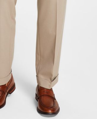 Men's Pleated Solid Classic Fit Pants