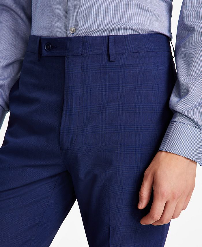 Calvin Klein Men's Slim-Fit Glen Plaid Dress Pants - Macy's