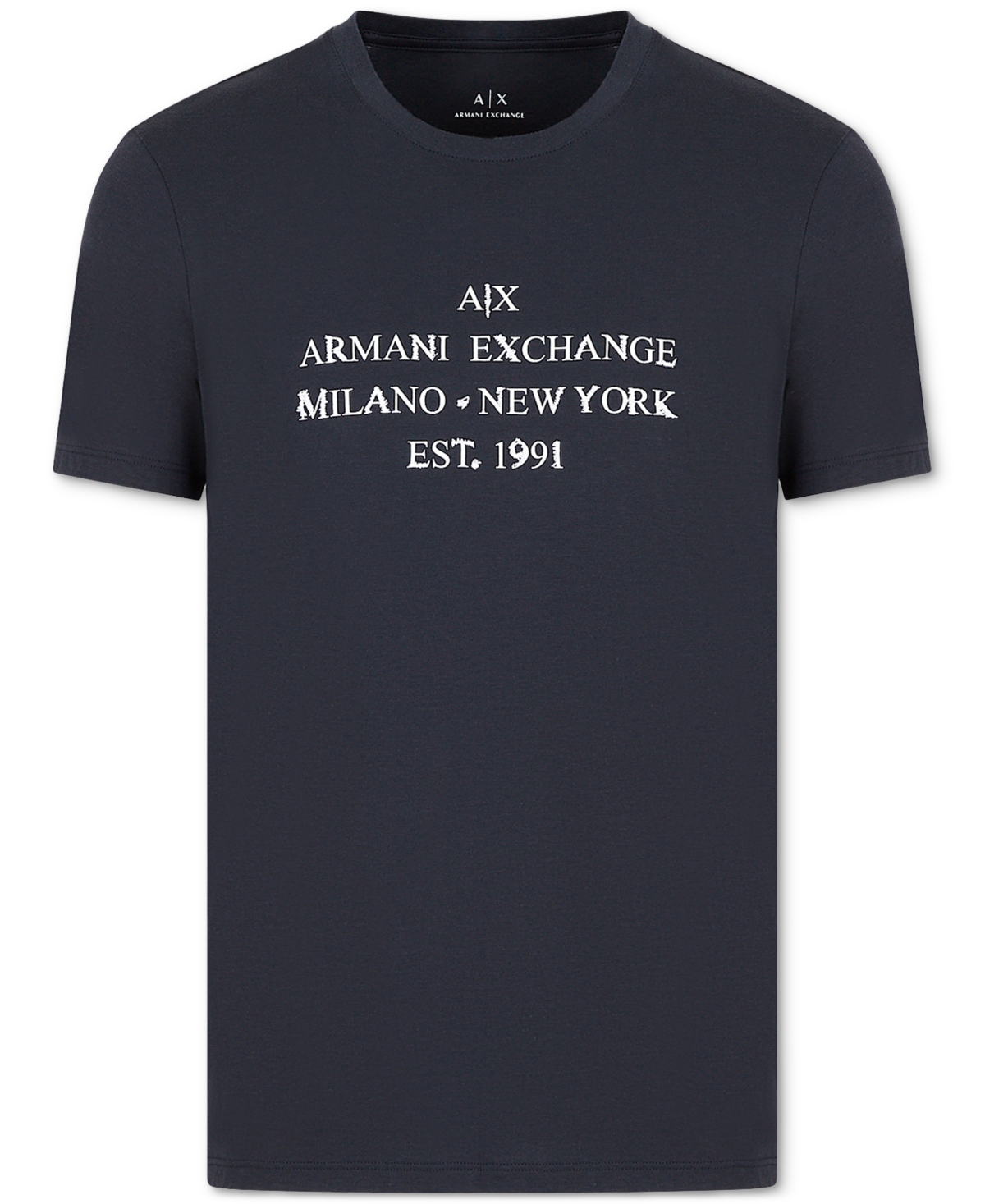 A X Armani Exchange Men's Slim-fit Stitch Logo T-shirt In Navy