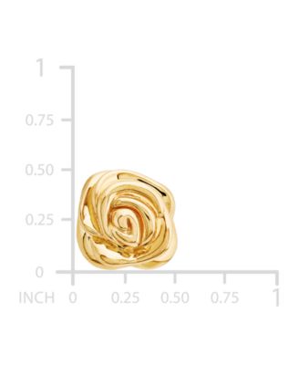 Polished Rose Stud Earrings in 14k Gold