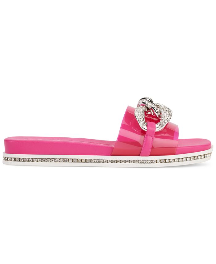 Karl Lagerfeld Paris Women's Jazelle Slip-On Embellished Slide Sandals ...