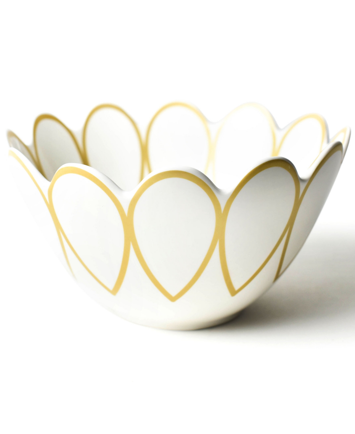 Coton Colors By Laura Johnson Deco Gold Scallop Bowl In White And Gold