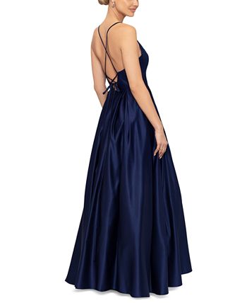 Blondie Nites - Juniors' Cutout Open-Back Ball Gown