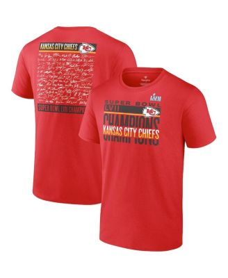 Fanatics Branded Red Kansas City Chiefs Super Bowl LVII Champions Signature Roster T-Shirt