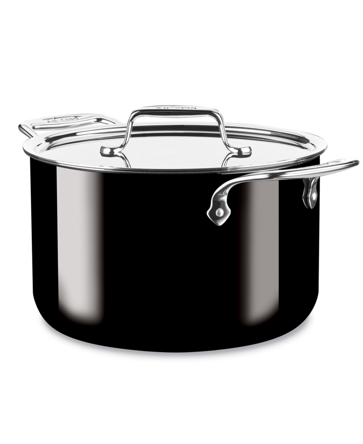 All-clad Fusiontec Natural Ceramic With Steel Core 7-quart Stockpot With Lid In Black