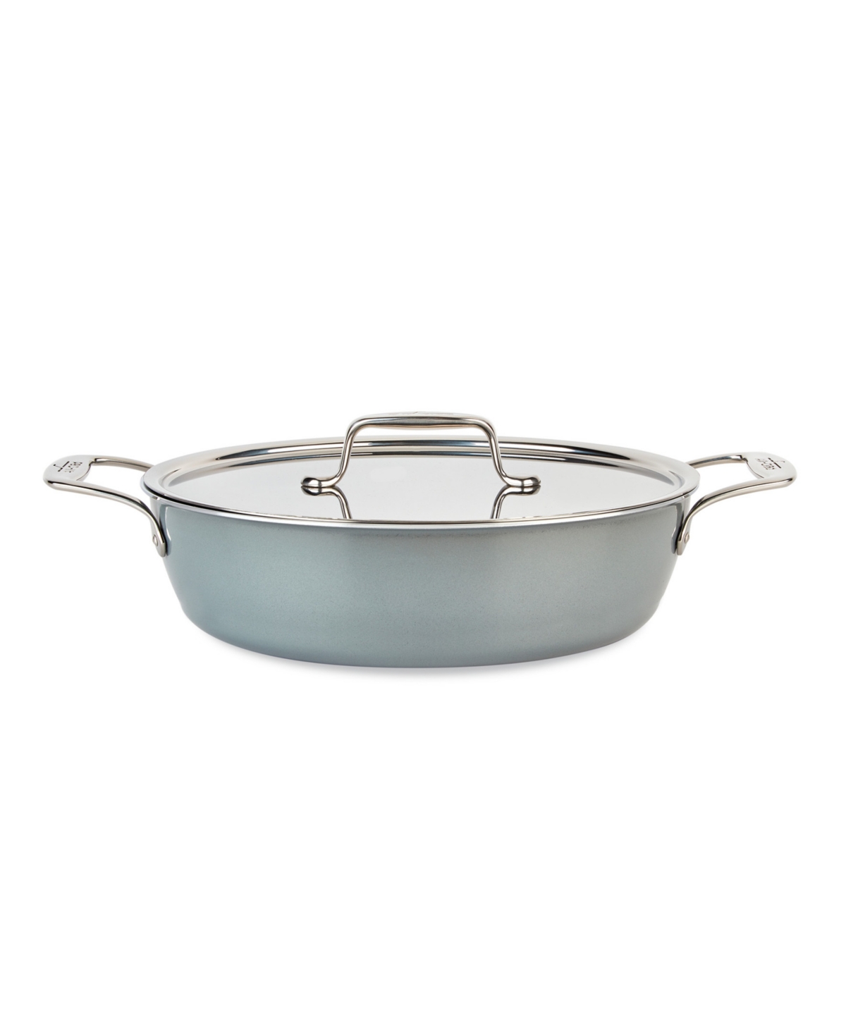 All-clad Fusiontec Natural Ceramic With Steel Core 4.5-quart Universal Pan With Lid In Platinum