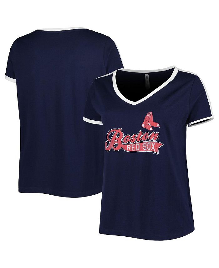 Boston Red Sox Soft as a Grape Women's Plus Size V-Neck Jersey T-Shirt -  Navy