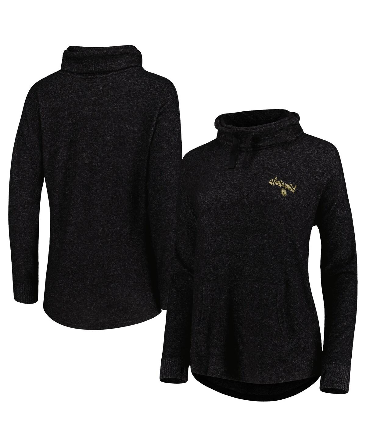 Women's Heathered Black Atlanta United Fc Cuddle Tri-Blend Pullover Sweatshirt - Heathered Black