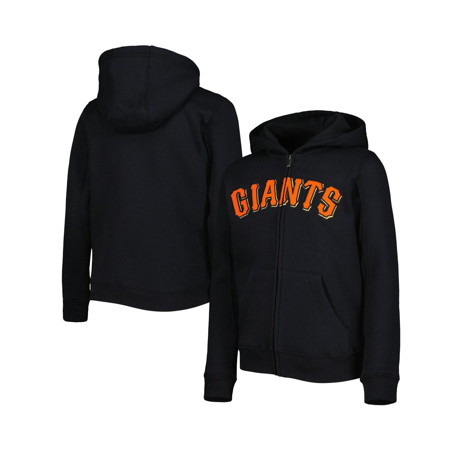 Big Boys Black San Francisco Giants Wordmark Full-Zip Fleece Hoodie