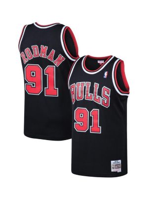 Men's Dennis Rodman Black Chicago Bulls 1997-98 Hardwood Classics Swingman Jersey