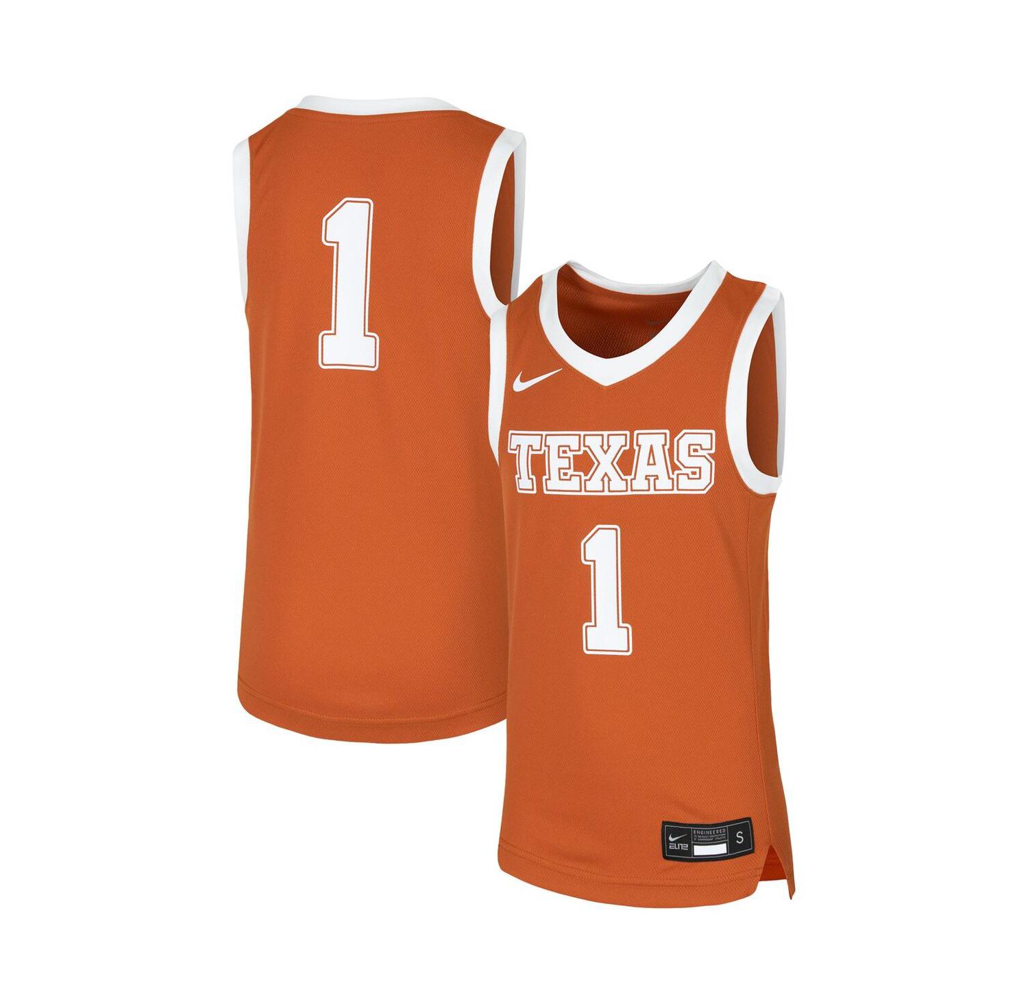 Big Boys #1 Orange Texas Longhorns Replica Team Basketball Jersey