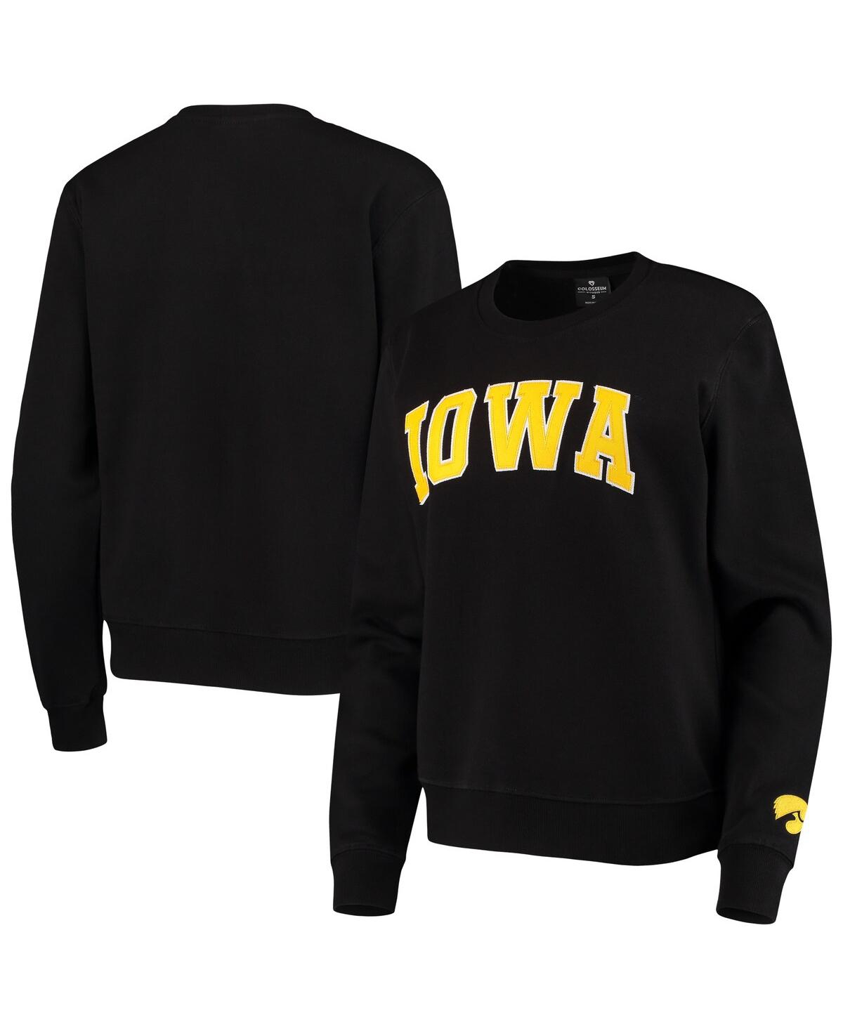 Colosseum Black Iowa Hawkeyes Campanile Pullover Sweatshirt In Black