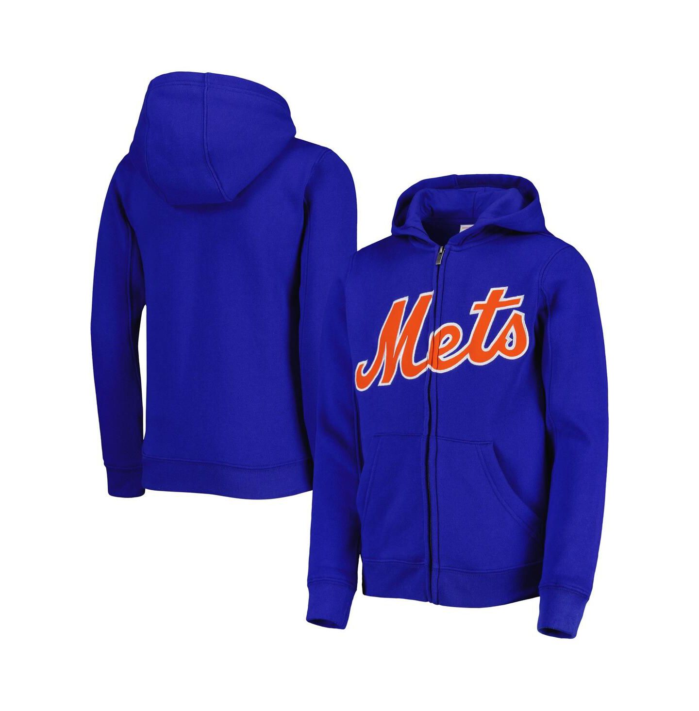 Худи Outerstuff Royal New York Mets Wordmark Full-Zip Fleece для мальчиков — фото 2