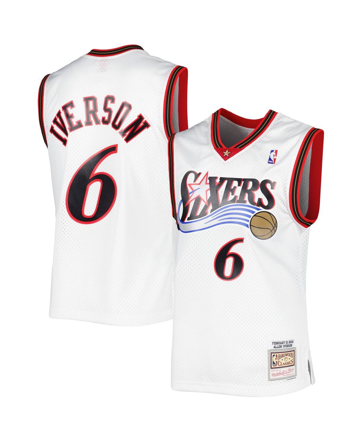 Men's Mitchell & Ness Allen IversonPhiladelphia 76ers Hardwood Classics 2002 Swingman Jersey - White