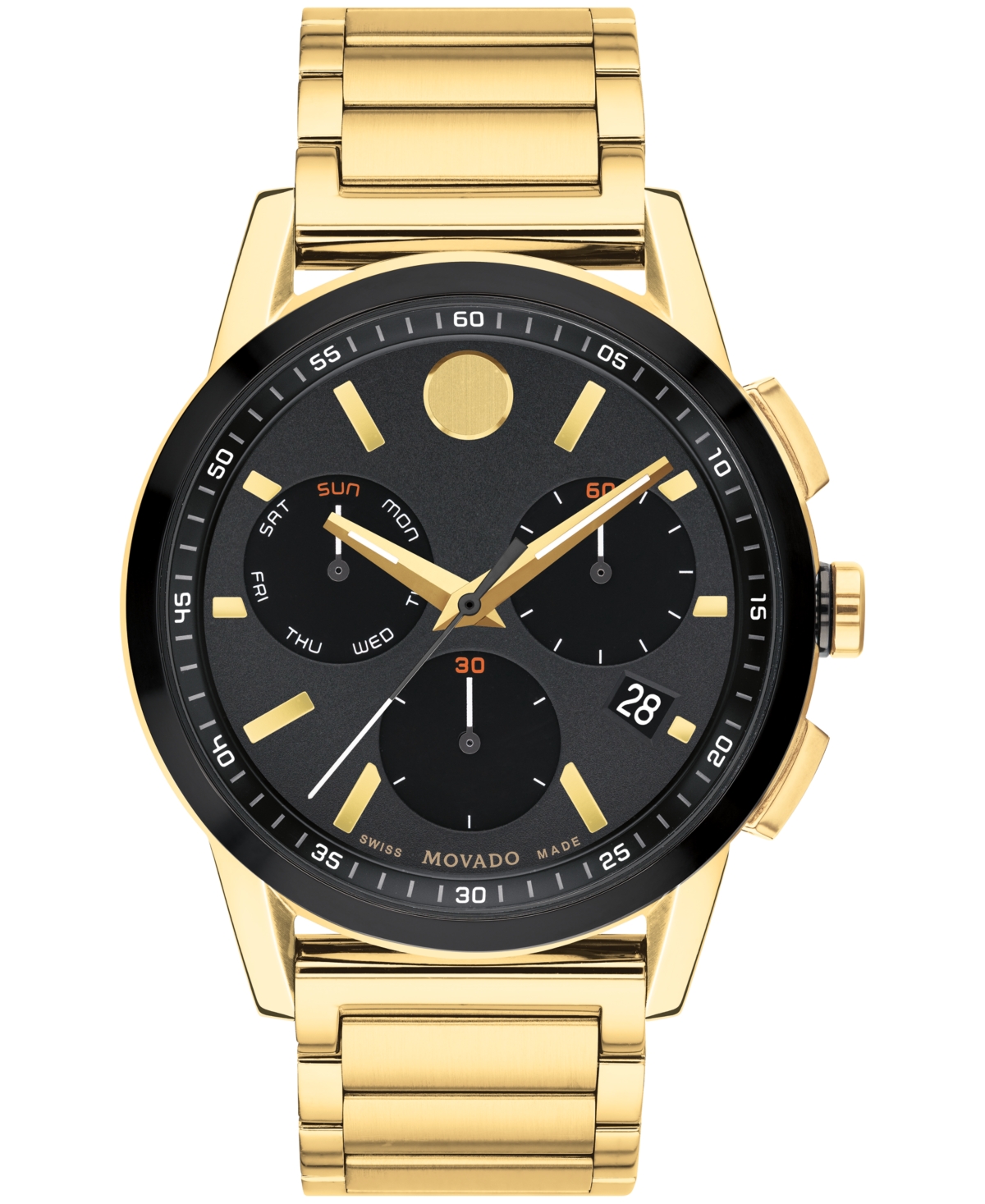 Shop Movado Men's Museum Sport Swiss Quartz Chronograph Gold-tone Pvd Watch 43mm