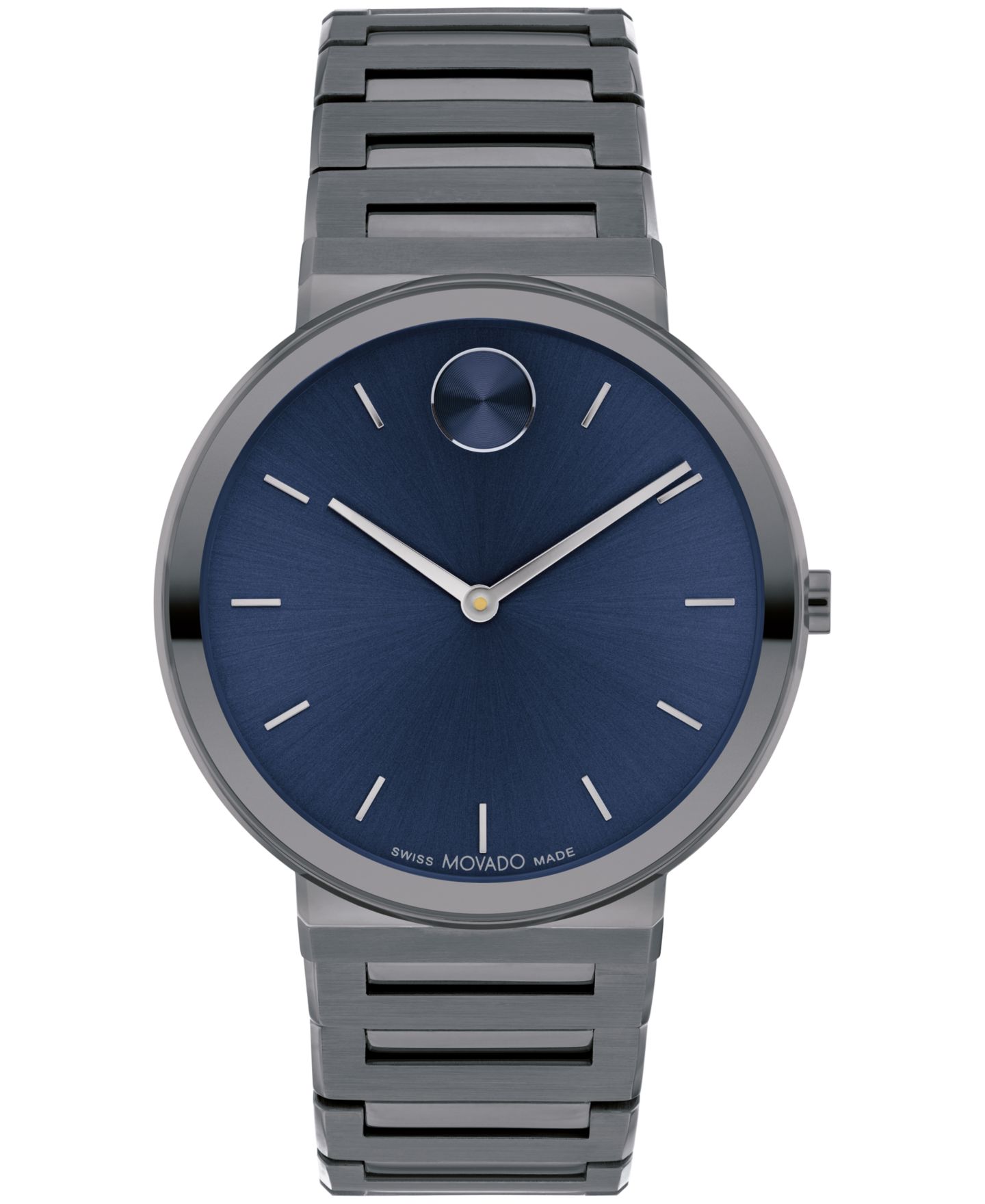 Мужские часы Movado Bold Horizon Swiss Quartz Ionic Plated Gray Steel 40mm — фото 1