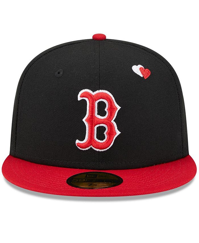 New Era Men's Black, Red Boston Red Sox Heart Eyes 59FIFTY Fitted Hat