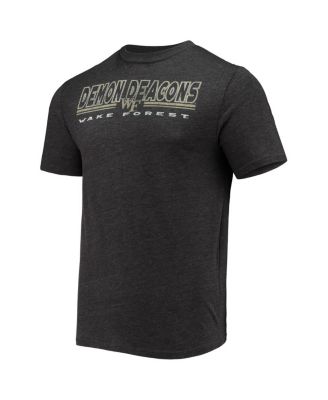 Men's Heathered Charcoal, Black Wake Forest Demon Deacons Meter T-shirt and Pants Sleep Set