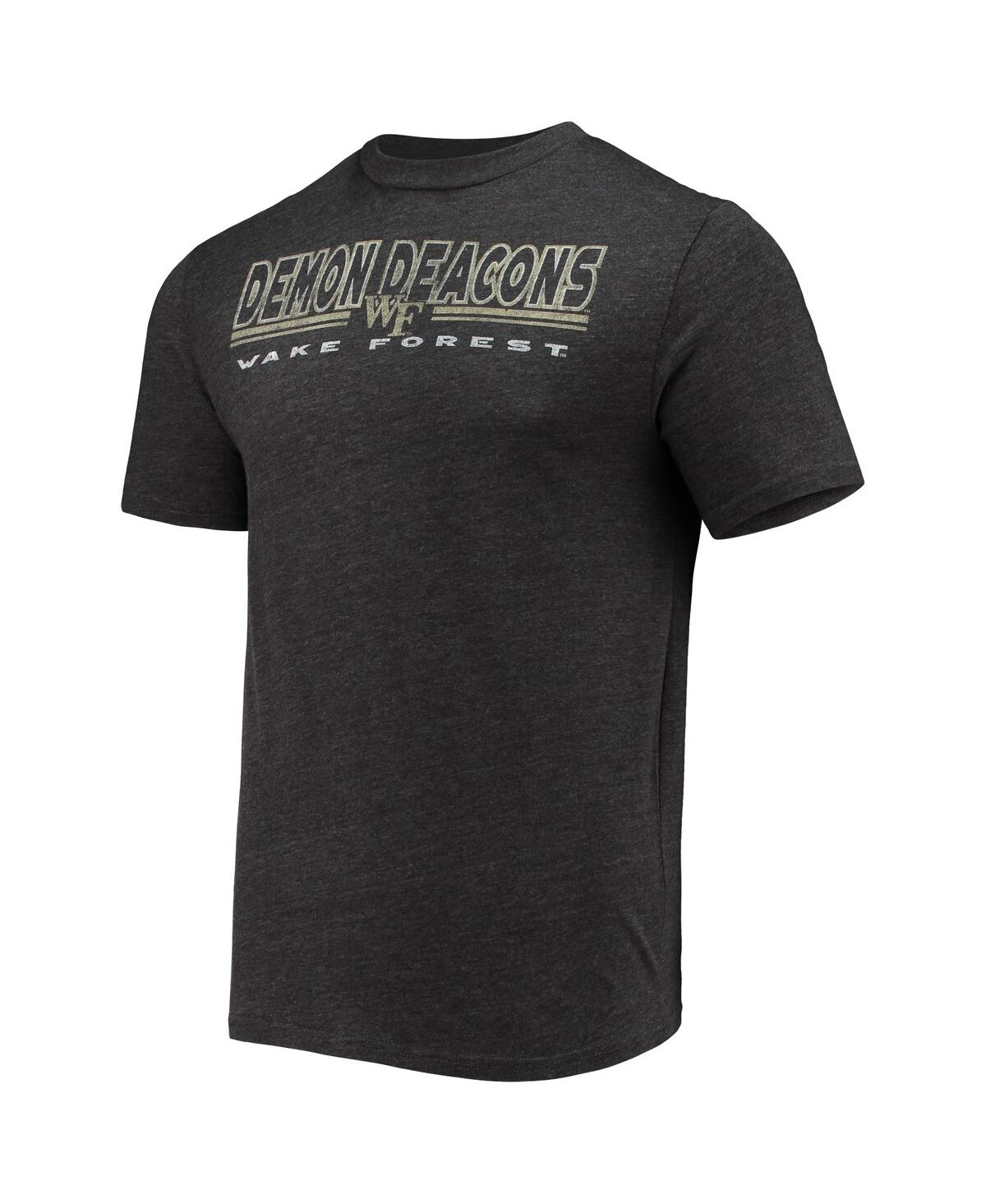 Concepts Sport Men's  Heathered Charcoal, Black Wake Forest Demon Deacons Meter T-shirt And Pants Sle In Heathered Charcoal,black