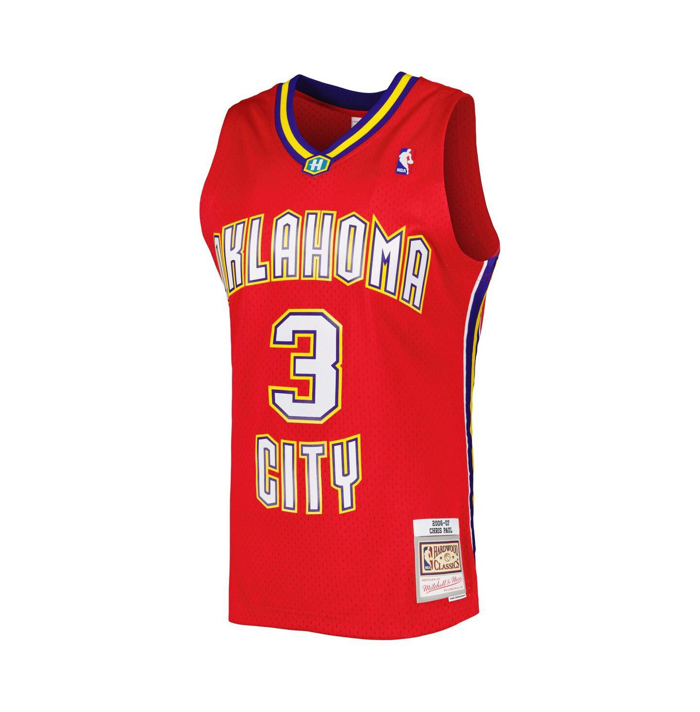 Мужской топ Mitchell & Ness Chris Paul Red New Orleans Hornets Hardwood Classics 2006-07 Swingman Jersey — фото 3