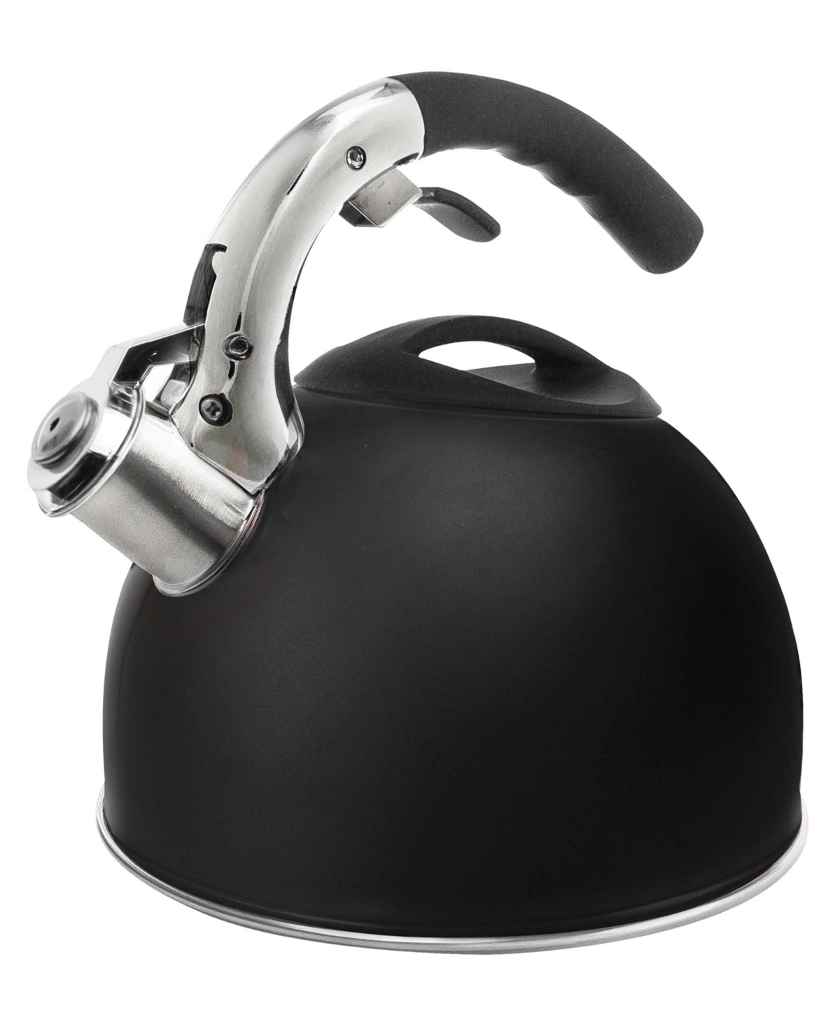 Primula Stainless Steel 3 Quart Tea Kettle With Soft Grip Silicone Handle In Black