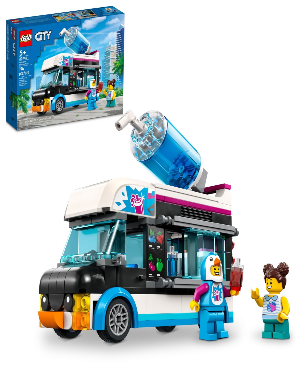 Lego City Great Vehicles Penguin Slushy Van With Minifigures 60384 Toy Building Set In Multicolor