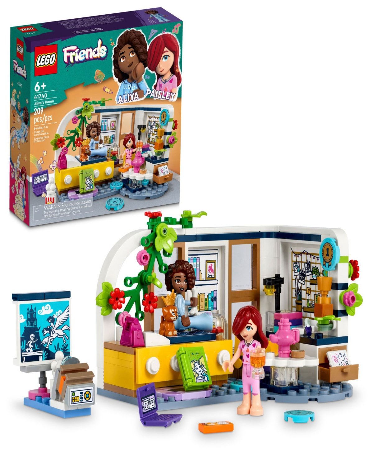 Lego Friends Aliya's Room 41740 Toy Building Set With Aliya, Paisley And Dog Figures In Multicolor