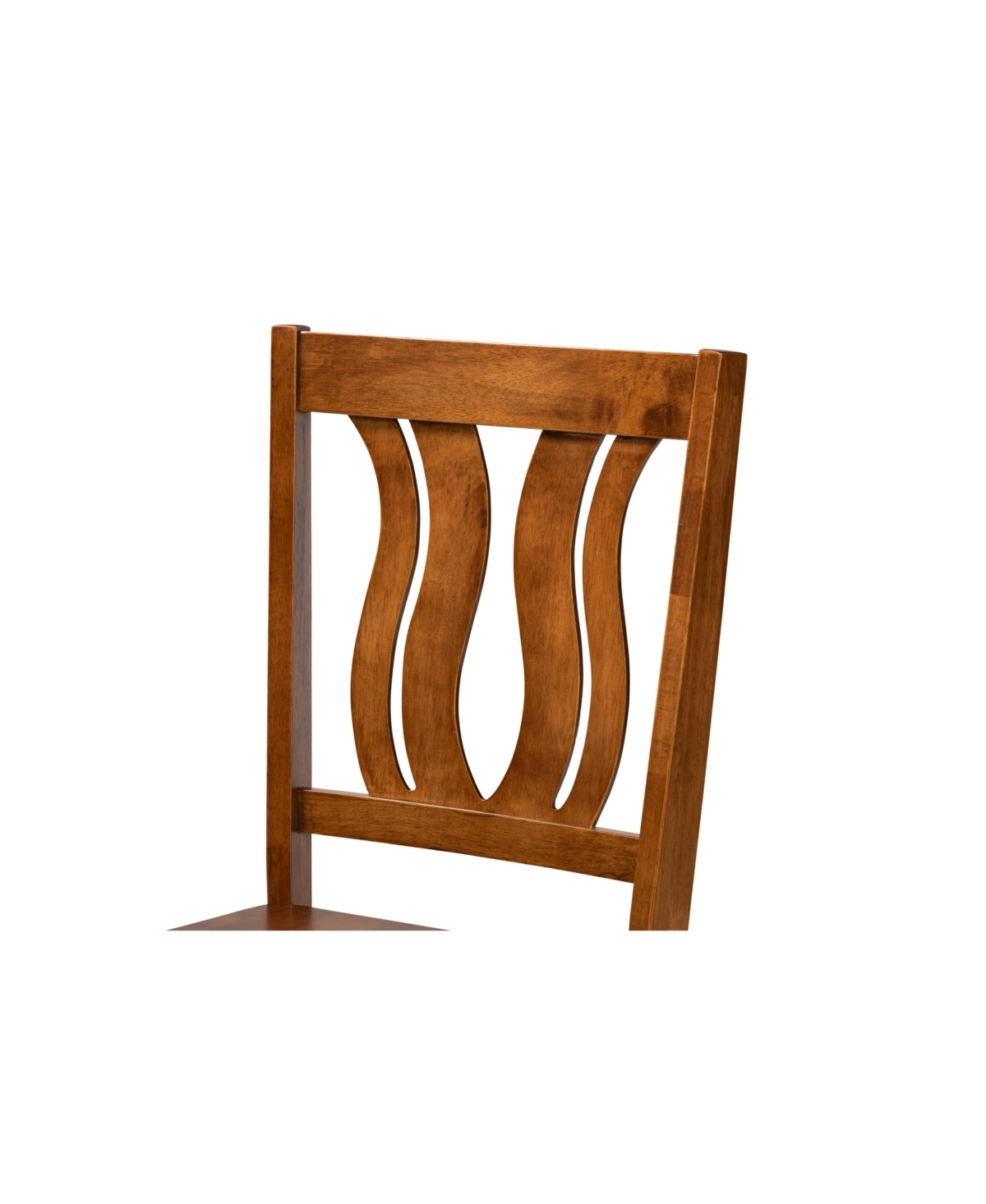 Baxton Studio Fenton Modern And Contemporary Transitional 2-piece Finished Wood Dining Chair Set In Walnut Brown