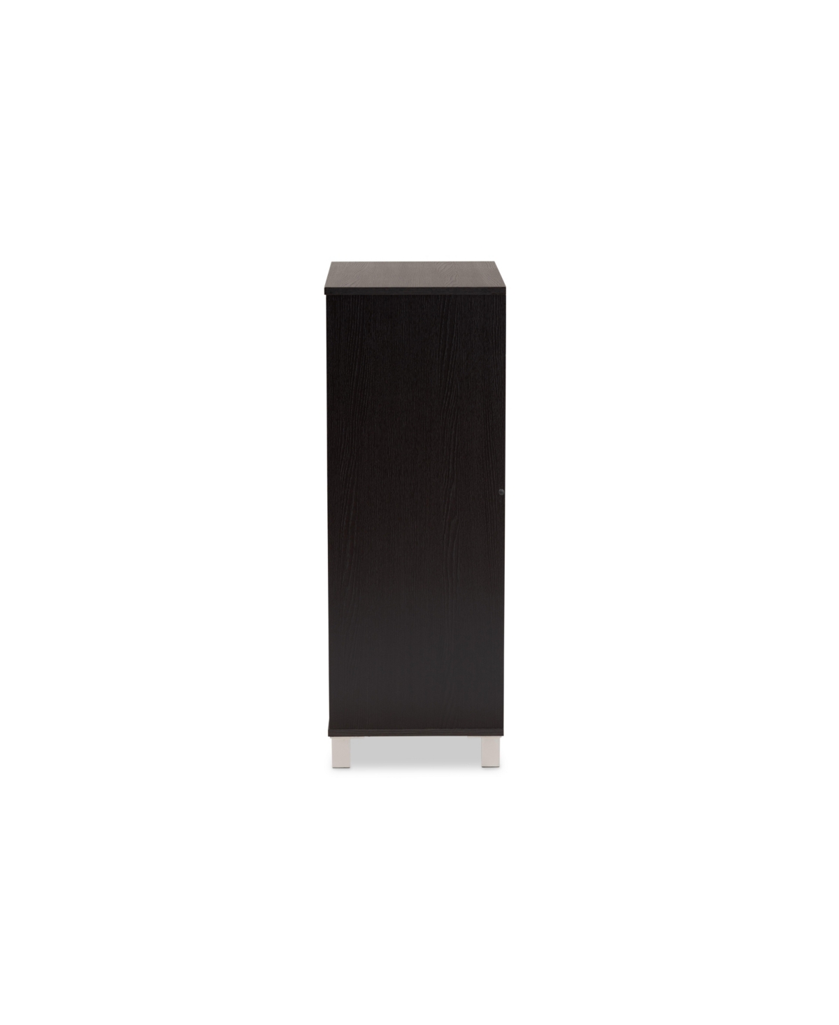Baxton Studio Ernest Modern And Contemporary 38.4" Finished Wood 2-door Shoe Storage Cabinet In Dark Brown,gray