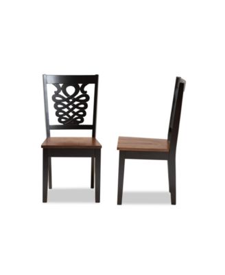 Gervais Modern and Contemporary Transitional 2-Piece Two-Tone Dark and Finished Wood Dining Chair Set