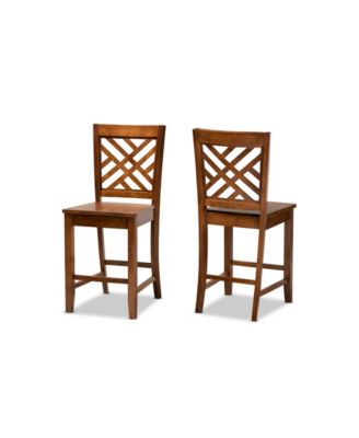 Caron Modern and Contemporary Transitional 2-Piece Finished Wood Counter Stool Set