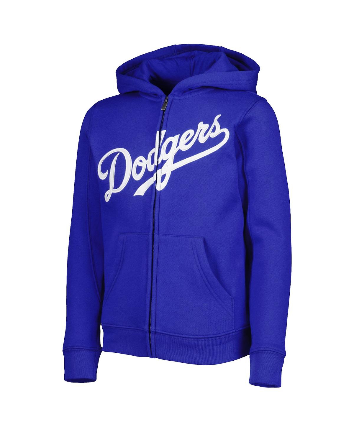 Outerstuff Youth Royal Los Angeles Dodgers Wordmark Full-zip Fleece Hoodie In Royal