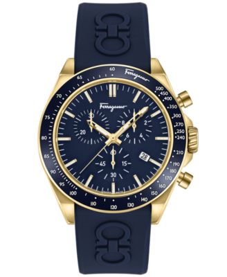 Ferragamo - Men's Swiss Chronograph Urban Blue Silicone Strap Watch 43mm