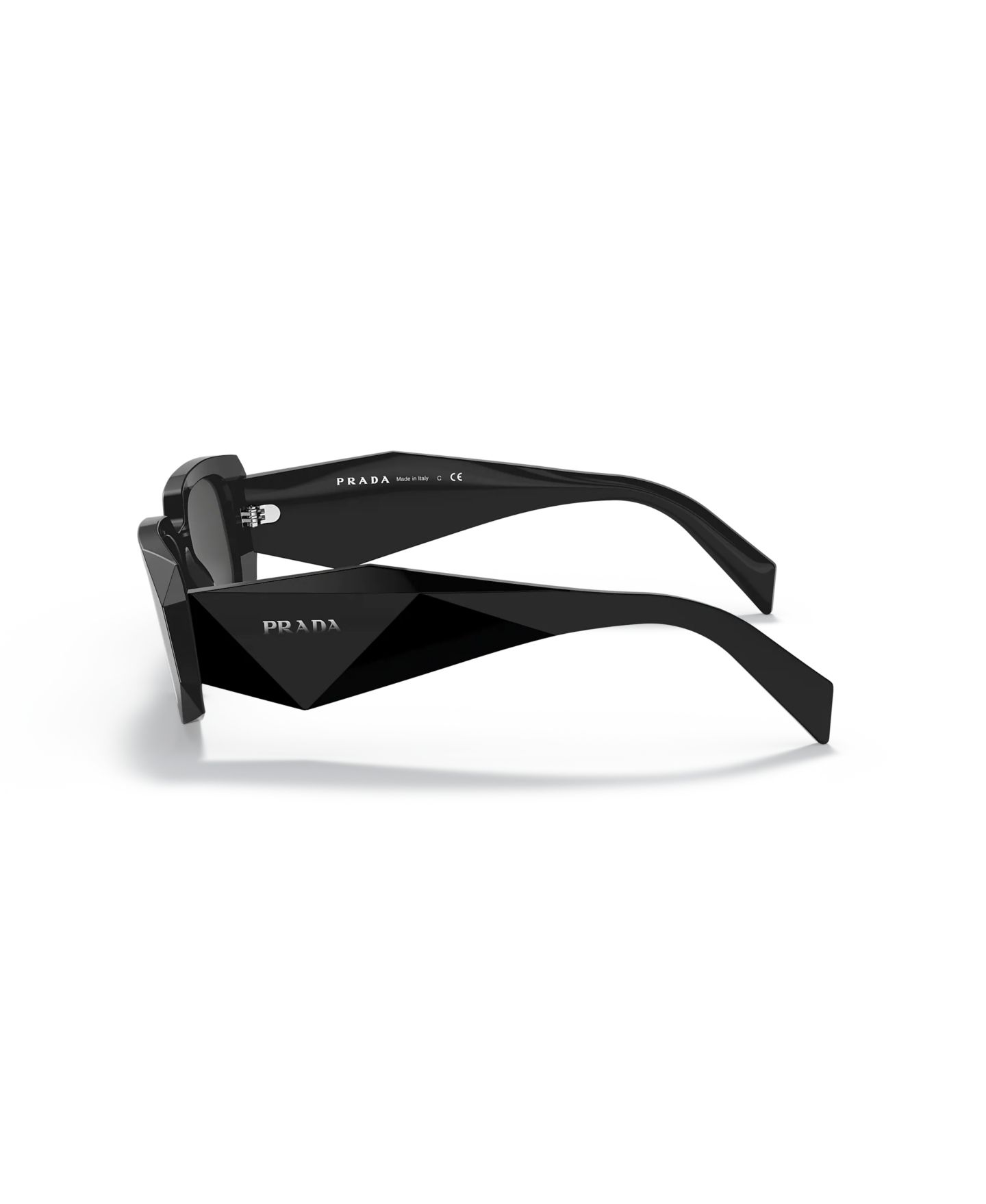 Женские солнцезащитные очки PRADA Low Bridge Rectangular Sunglasses, PR 17WSF, цвет: Чёрный — фото 2